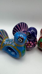 Hand-Painted Ceramic Bird Figurines Set Of 4 – Colorful Decorative Mexican Folk