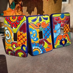 Mexican Talavera pottery Single Toggle light switch Cover Folk Art