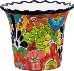 Talavera Ceramic Planter 10×12 Hand-Painted Mexican Drainage Hole Indoor