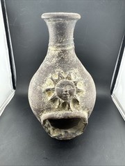 Vintage Mexican Handmade Burnished Clay Tabletop Chiminea UnMarked