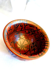 Mata Ortiz Pottery Bowl by Baudel Lopez Corona – Black On Red Fine Art Olla