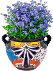 Set of 2 7-Inch Talavera Planters – Colorful Mexican Ceramic Flower Pots