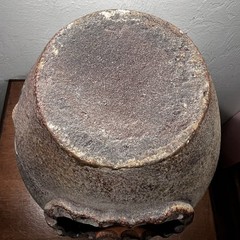 Rustic Clay Pottery Table Top Chiminea With Metal Stand