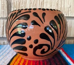 Mexican Ceramic Flower Pot Planter Folk Art Pottery Handmade Talavera #4