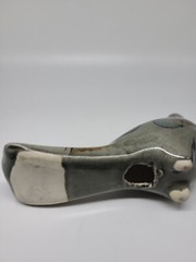 Single Grey Tonala Mexican Art Pottery Bird Hand Painted