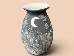 Mata Ortiz Pottery Day of the Dead Night Javier Martinez Cemetery Ravens Mexican
