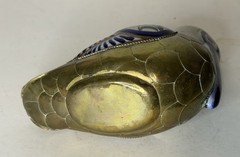 Vintage Tonala Ceramic and Brass Pelican Figurine w/ Small Shelf Bird Bundle