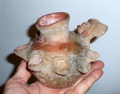 MUSEUM QUALITY PRE COLUMBIAN MAYAN CEREMONIAL REDWARE POTTERY BOWL ARTIFACT FACE