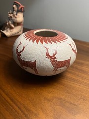 Mata Ortiz pottery, or Casas Grandes by Leonel Lopez Saenz Mexican Fine Folk Art