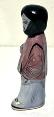 Mexican Single Tonala Pottery Figurine, Nativity Joseph? 4 3/4 Inch Hand Painted