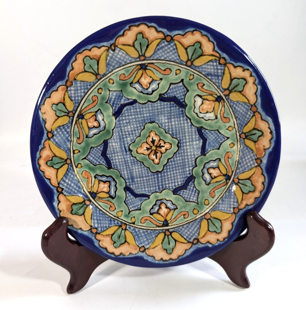 Uriarte Talavera Hand-Painted Ceramic Salad Side Plate, 7.65″ Single – #4