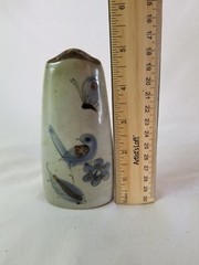 Vtg Tonala Ken Edwards Mexican Pottery Single Salt or Pepper Shaker Birds Flower