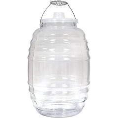 20L Food-Grade Clear Beverage Jug, 5 Gallon, With Lid & Metal Handle, Reusable