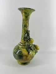 Vtg Ceramic Pottery Mexican Single Bud 3D Lemon Lime Vase