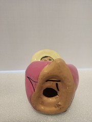 Mexican Handmade Hand Painted Pottery Figurine with Sombrero Folk Art