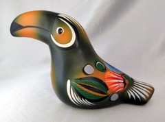 Hand Painted Mexican Talavera Ceramic Pottery Tabletop TOUCAN Figurine