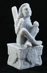 Aztec Xochipilli Death Whistle God of Ecstasy Art & Music White Marble PLA 3D