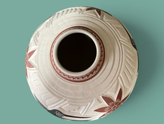 Mata Ortiz Pottery Martin Olivas Quintana White clay Olla Vase Jar Art Mexican