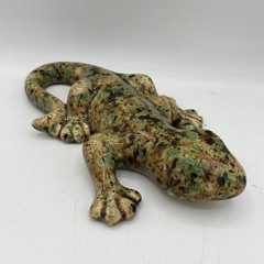 Ceramic Lizard Gecko Decorative Art Cantina Decor Beige Brown Green
