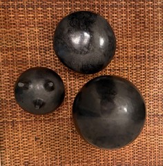 Black Clay Oaxaca Handmade Mexican Folk Art Vessels, Set of 3 Pieces