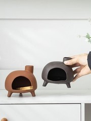 Handmade Ceramic Palo Santo Holder Burner – Mini Chimenea Incense Dish for Pa…
