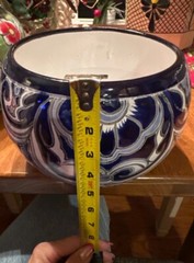 ⭐️Talavera Pottery Planter Blue & White Mexico Vine Pattern Classic Flowers