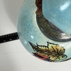Talavera Tabletop Oil Lamp Cardinal of Peace VTG Artist Sign Outdoor Patio Torch