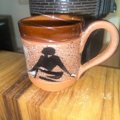 Set Of 4 African Hand -Painted Zimbabwe Clay Mug With Traditional Art 3.5″ Tall