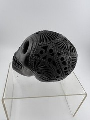 Vtg Oaxaca Black Clay Pottery Sugar Skull Mexico