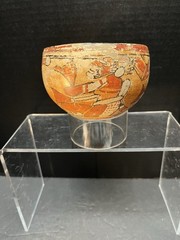 Mayan PreColumbian Bowl with Mayan Lords 600 A.D.-900 A.D. Polychrome Artifact