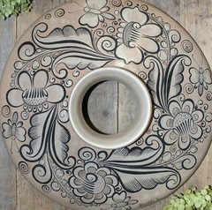 Wall Pot Ornamental by Daniel Aguilar Benitez Handmade Tonala Mexican Folk Art