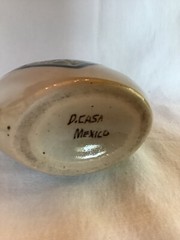 Vintage D. Casa D’Casa Mexican Pottery Vase Pencil Pen Holder Blue Green Mexico