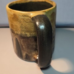 HANDCRAFTED MARA ART POTTERY MUG Southwest CACTUS MEXICO Musician Flute Music