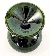4 MEXICO OAXACA FOLK ART LOZA VERDE GREEN GLAZED CERAMIC MEZCAL COPITA CUP GLASS