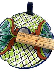 Talavera Mexican Pottery Single Candle Holder Signed Ruth
