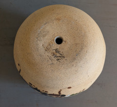 Netzi Tonala Plant Hanger Pot w Drainage Hole Mexican Stoneware Pottery Signed