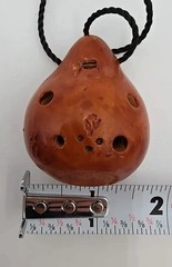 Handmade Clay Ocarina Pendant Whistle Folk Art Anti Drug AIDS Message MPI