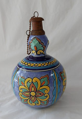 Tierra Fina Hand Painted Mexican Table Top Torch 11 ” Tall