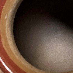 Handmade Mexican Red Clay Pottery Vase Etched Mata Ortiz Style Vintage 9-1/2″