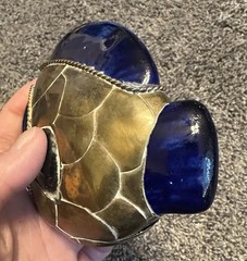 Unique Ceramic Fish Brass Covered With Twisted Edging Detail Figure Armored Fish
