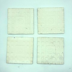 Vintage Mexican Tiles CIASA Handmade Pottery Tile Hecho en Mexico Set of 4