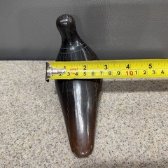 Vtg Black Mexican Tonala Pottery Burnished & Etched Bird Dove Figure 4.75”x5.5”