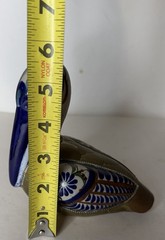 Vintage Tonala Ceramic and Brass Pelican Figurine w/ Small Shelf Bird Bundle
