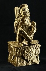 Aztec Xochipilli Death Whistle God of Ecstasy Art & Music Ancient Gold USA MADE