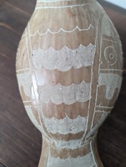Vintage Mexico Pottery Effigy Parrot Bird Sculpture Vase Vessel Reproduction