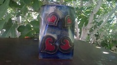Heart Mara Mug in lead free stoneware pottery 12oz; 511J1