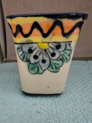 Colorful Mexican Talavera Planter Pot/Pencil Holder