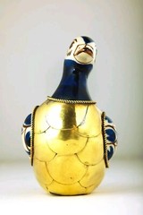 Duck Figurine VTG from Tonala Mexico Ceramic and Brass 4 Inches Tall Good Cond.