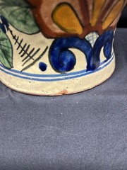 A Beautiful Vintage MCM Signed Casai Mexico 8” Pottery Vase Hand Painted