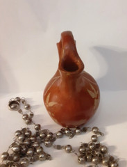 Vtg. Antique Mexico Collectible Estate Wedding Vase, Necklace, Ring